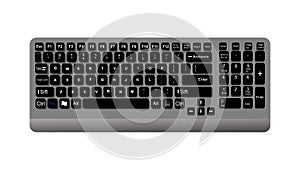 Computer keyboard isolated on white background. technology communication.