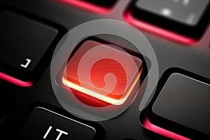 Computer keyboard key with blank, empty space to add letters, text, logo or design. Ai generative