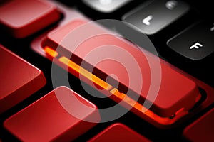 Computer keyboard key with blank, empty space to add letters, text, logo or design. Ai generative