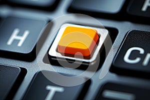 Computer keyboard key with blank, empty space to add letters, text, logo or design. Ai generative