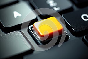 Computer keyboard key with blank, empty space to add letters, text, logo or design. Ai generative