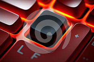 Computer keyboard key with blank, empty space to add letters, text, logo or design. Ai generative