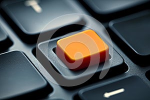 Computer keyboard key with blank, empty space to add letters, text, logo or design. Ai generative