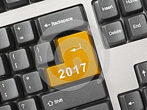 Computer keyboard with 2017 key