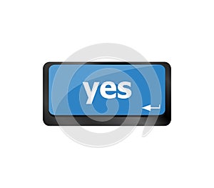 Computer keyboard key with Yes key - business technology