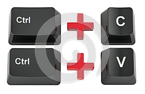 Computer keyboard keys for copy and paste