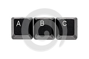 Computer keyboard letters a b c keys