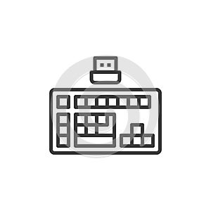 Computer keyboard line icon