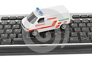 Computer keyboard and medical car