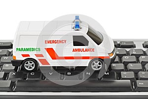 Computer keyboard and medical car