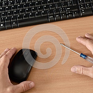 Computer keyboard and mouse