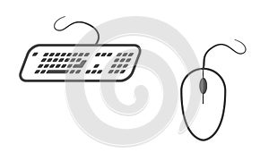Computer keyboard and mouse icon