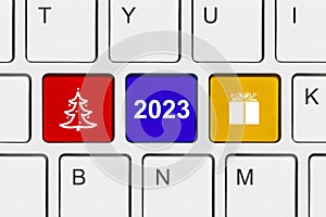 Computer keyboard with New Year keys