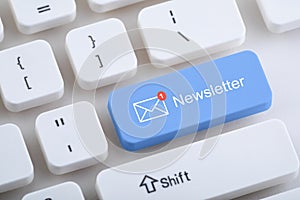 Computer keyboard with newsletter button photo