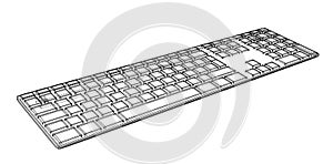Computer keyboard outline