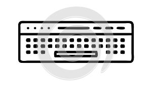 Computer Keyboard Outline Icon - Typing, Data Entry, Technology vector design Generative AI
