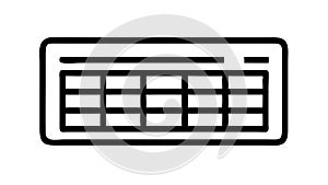 Computer Keyboard Outline Icon for Typing Data Entry, vector design Generative AI