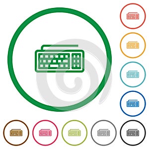 Computer keyboard outlined flat icons