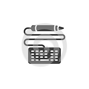 Computer keyboard pen vector icon