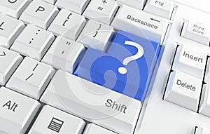 Computer Keyboard with a question mark