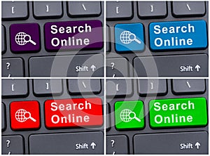 Computer keyboard with search online text