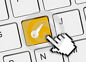 Computer keyboard with security key