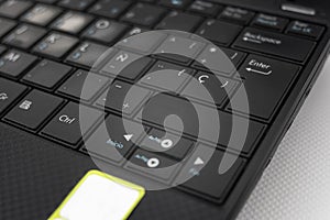 Computer keyboard with shift key available to incorporate text, icon or similar