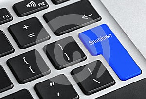 Computer keyboard with SHUTDOWN button