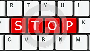 Computer keyboard stop