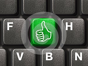 Computer keyboard with thumb key