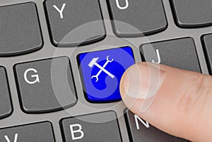 Computer keyboard with tools key