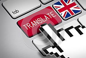 Computer Keyboard with Translate Button, Flag of