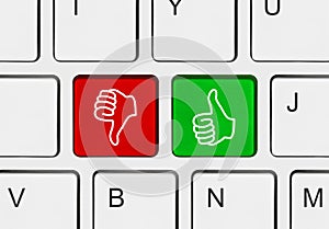 Computer keyboard with two gesturing hands