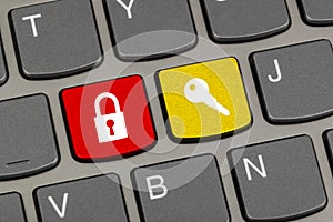 Computer keyboard with two security keys