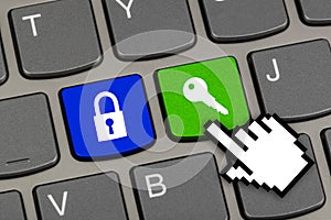 Computer keyboard with two security keys