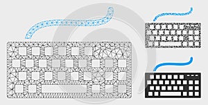 Computer Keyboard Vector Mesh Carcass Model and Triangle Mosaic Icon