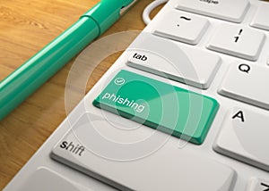 Keyboard On Wood Table 3d Render