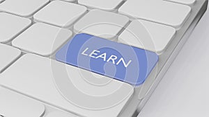 Computer keyboard with word Learn , Business finance concept ,3D rendering