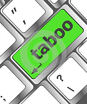 Computer keys spell out the word taboo