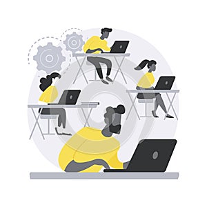 Computer Lab abstract concept vector illustration.