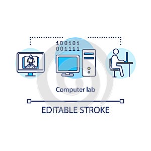 Computer lab concept icon