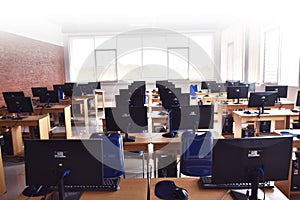 Computer Lab, placed rows of computer