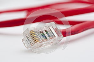 Computer LAN Cables Red