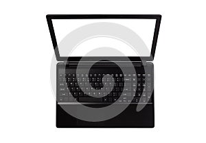 Computer laptop with blank screen isolated on white background with clipping path