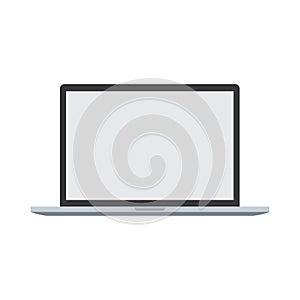 Computer laptop blank screen vector on white background. monitor website mockup. pc image illustration. desktop icon cute modern