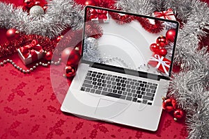 Computer Laptop Christmas Background