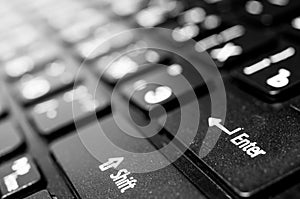 Computer(laptop) keyboard closeup