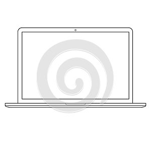 Computer Laptop outline vector eps10. opened laptop Computer outline  vector eps10. notebook computer outline