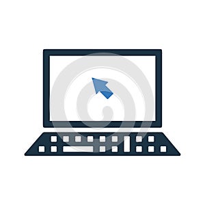 Computer, laptop pc icon. Simple editable vector illustration