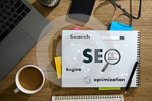 Computer Laptop Searching Engine Optimizing SEO  technology concept